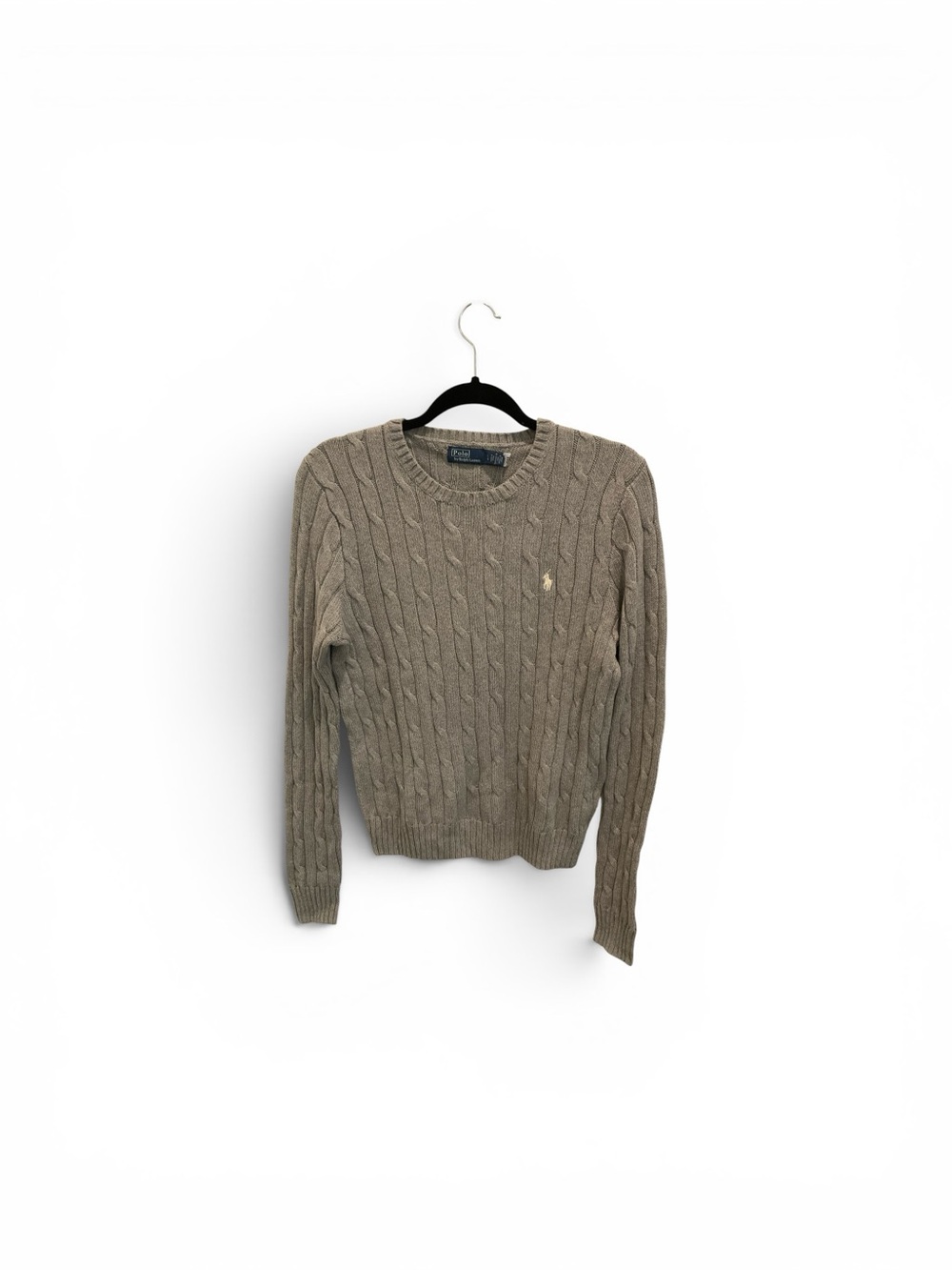 Ralph Lauren Cable Knit Crewneck Sweater - Gray
